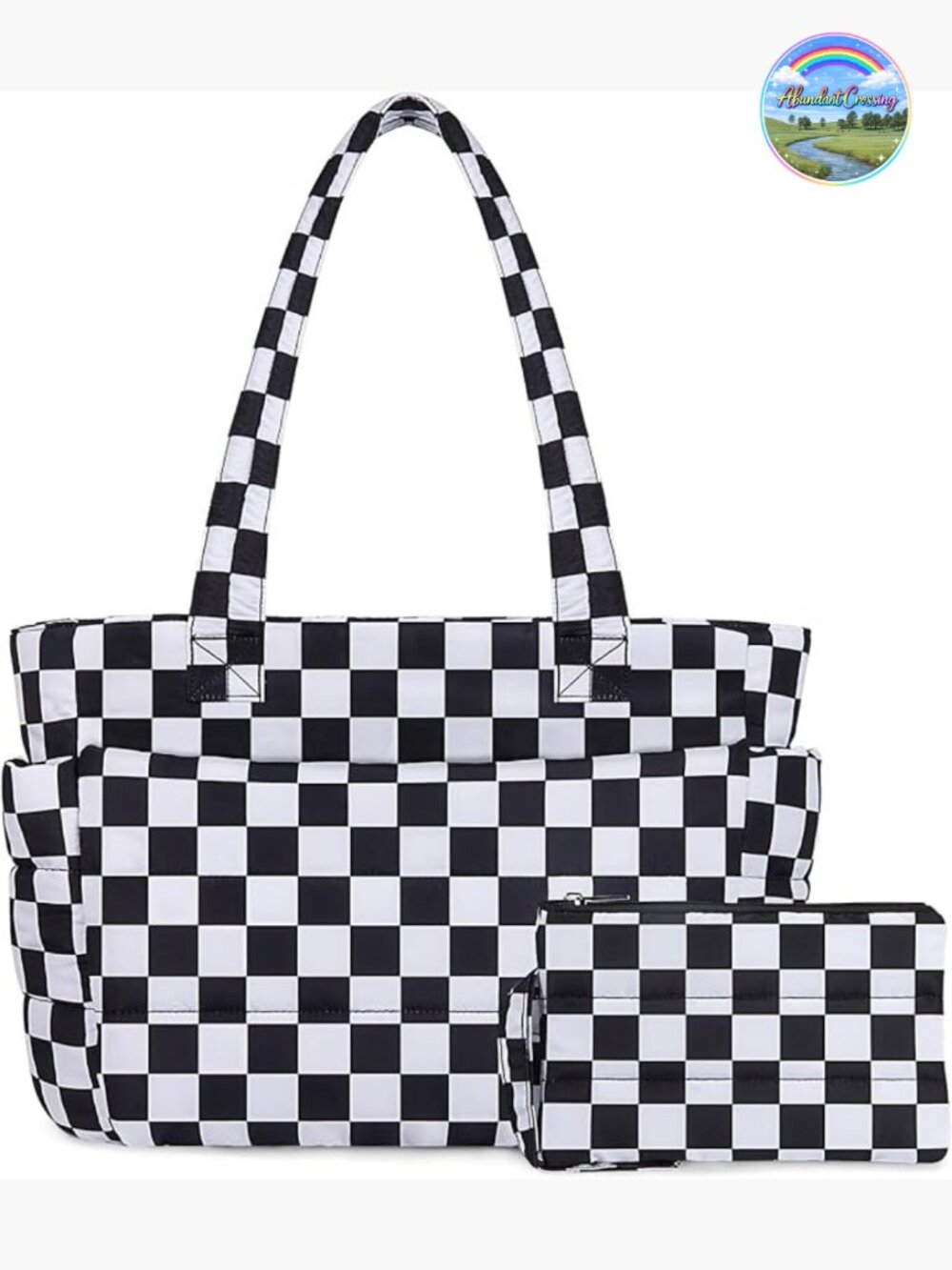 Puffer Tote Bag, Lightweight Quilted Handbag with Multiple Pockets, Work Travel